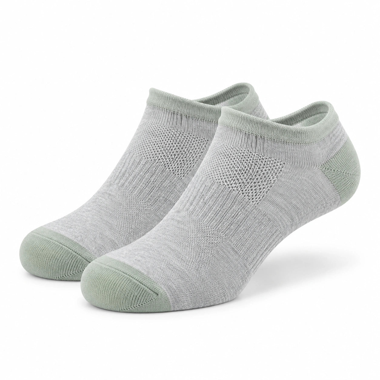 Chaussettes basses 43-46 en textile gris vert pour usage quotidien respirantes