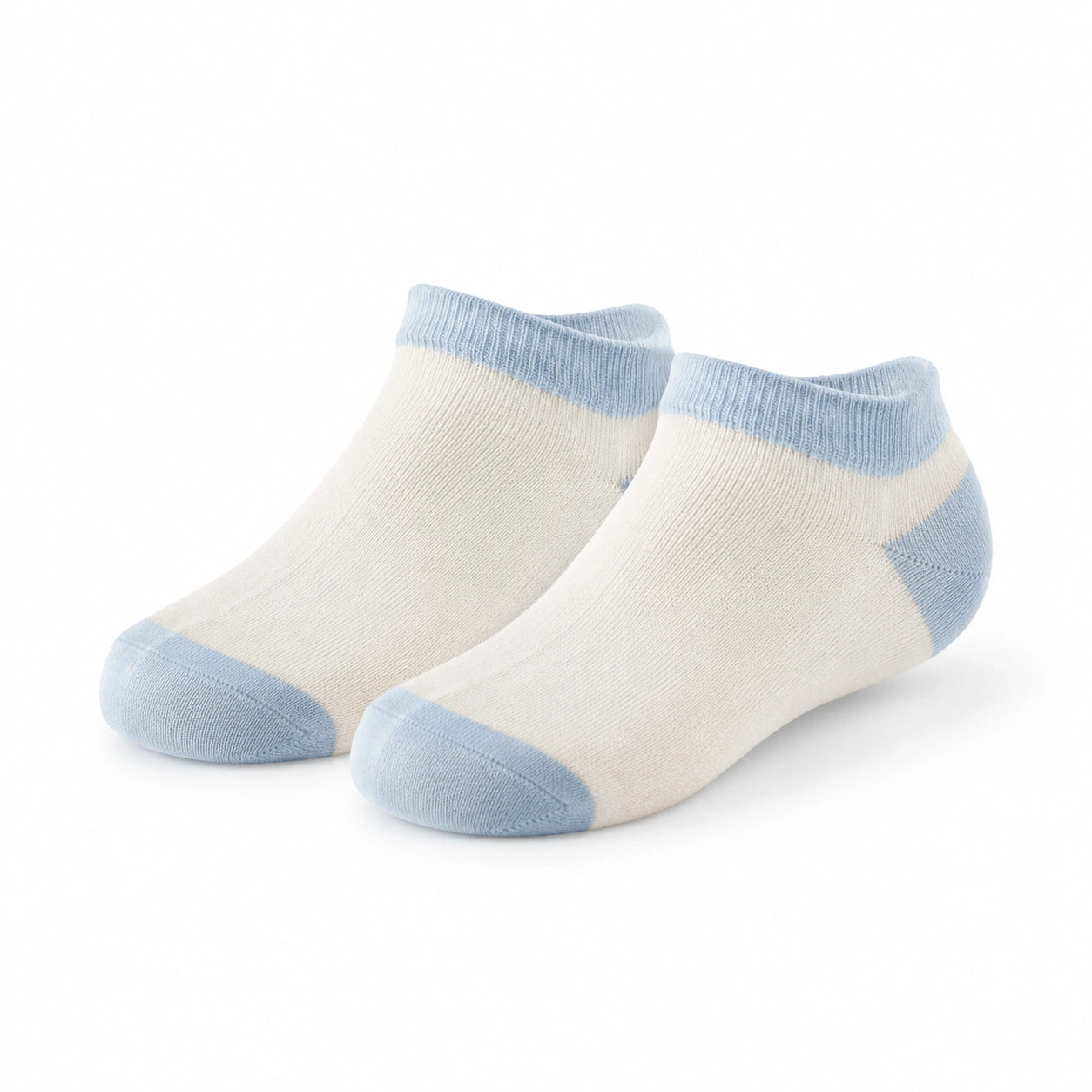 Chaussettes courtes 39-42 en maille textile blanc et bleu ciel pour usage quotidien