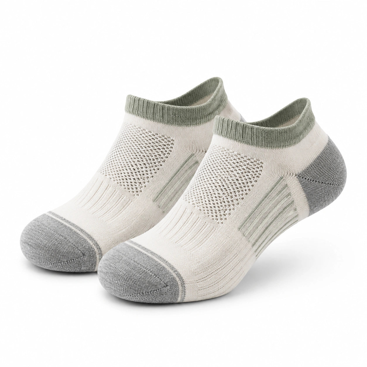 Chaussettes basses 43-46 en textile tricoté blanc gris respirantes pour sport