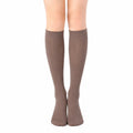 Chaussettes hautes 39-42 en maille taupe unies style classique