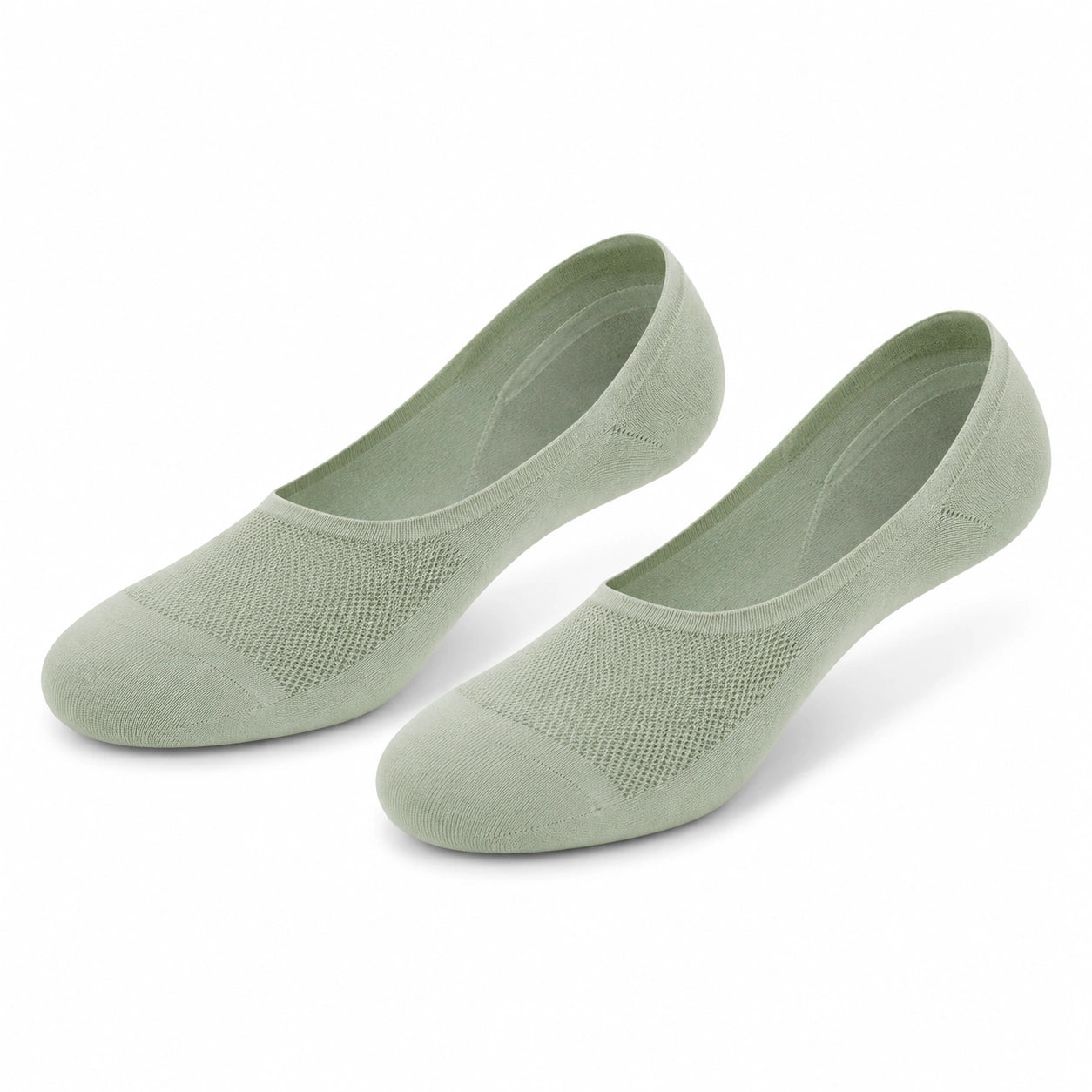 Chaussettes invisibles 43-46 en textile vert sauge respirant pour chaussures basses