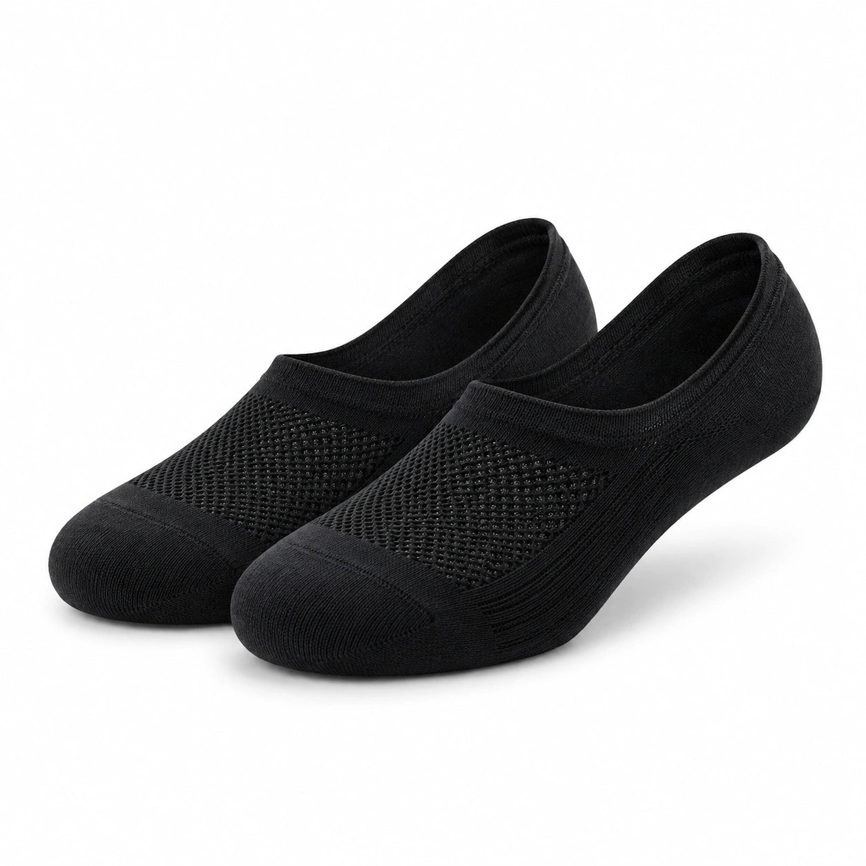 Chaussettes invisibles 43-46 en maille textile noire respirantes