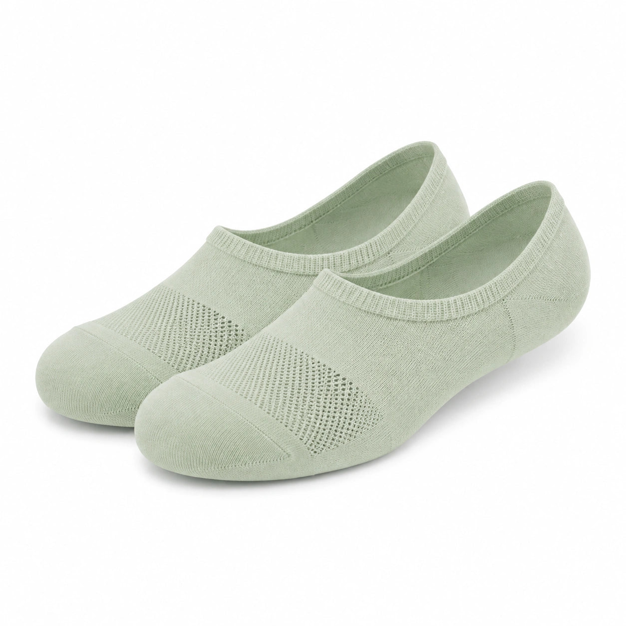 Chaussettes invisibles 35-38 en maille textile vert sauge respirantes