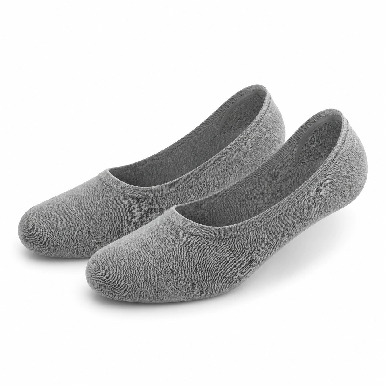 Chaussettes invisibles 35-38 en maille textile grise - coupe ballerine extensible
