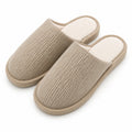 Pantoufles 38/39 en textile côtelé beige pour intérieur à enfiler