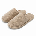 Chaussons 40/41 en textile beige à enfiler côtelé
