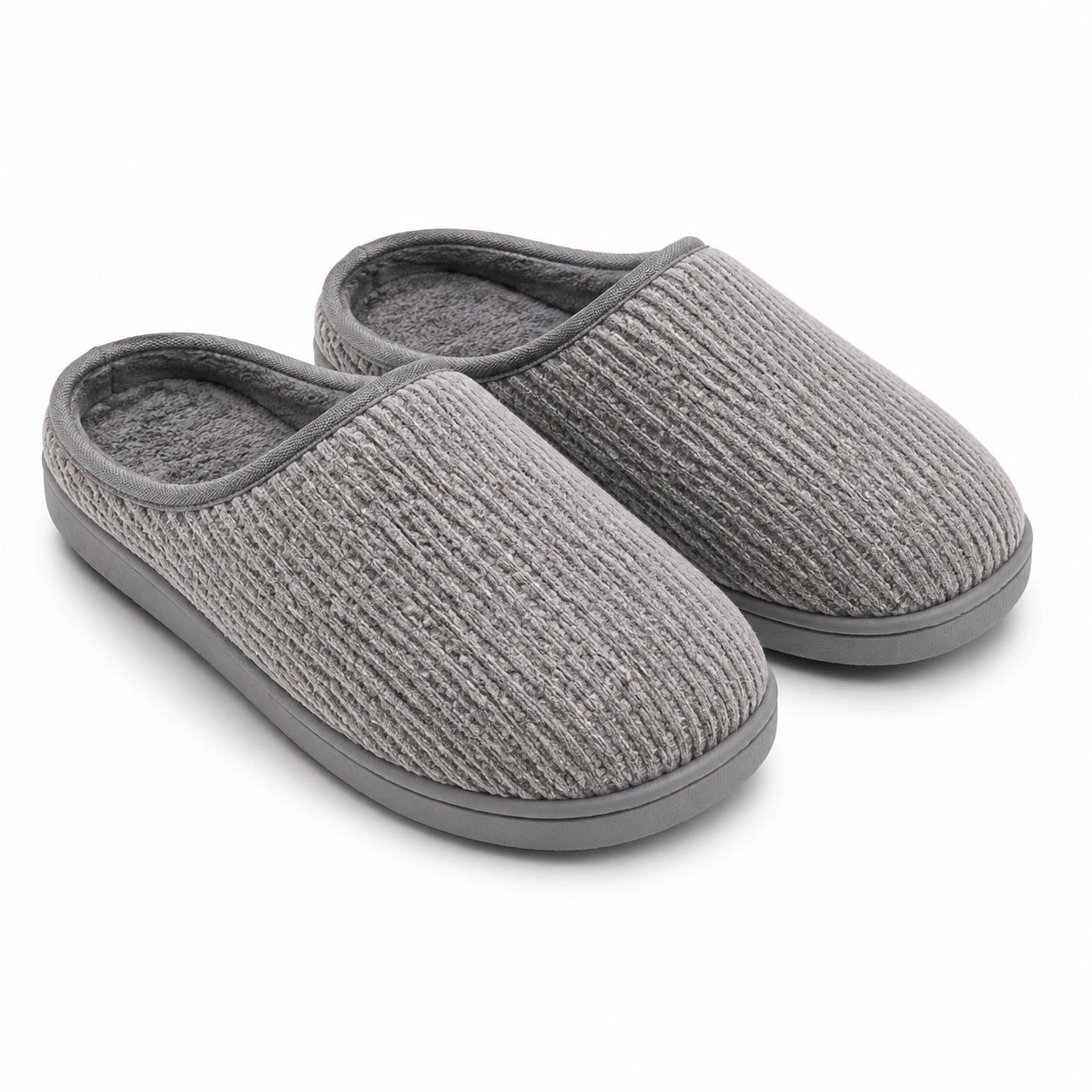 Chaussons 40/41 en textile gris à enfiler pour intérieur