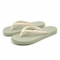 Tongs 42/43 en mousse vert sauge à brides tressées pour plage et loisirs
