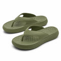 Tongs 38/39 en mousse EVA vert kaki à semelle texturée